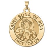 Saint Bona of Pisa Round Religious Medal  EXCLUSIVE 