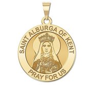 Saint Alburga of Kent Round Religious Medal  EXCLUSIVE 