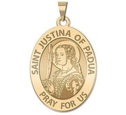 Saint Justina of Padua OVAL Religious Medal   EXCLUSIVE 