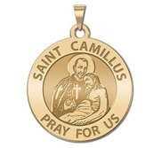 Saint Camillus Round Religious Medal  EXCLUSIVE 