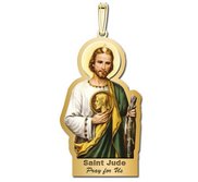 Saint Jude Outlined Color Religious Medal   EXCLUSIVE 