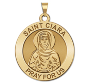 Saint Ciara Round Religious Medal  EXCLUSIVE 