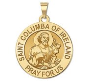 Saint Columba of Ireland Round Religious Medal  EXCLUSIVE 