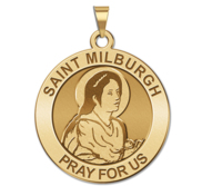 Saint Milburgh Round Religious Medal  EXCLUSIVE 