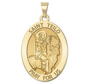 Saint Teilo   Oval Religious Medal  EXCLUSIVE 