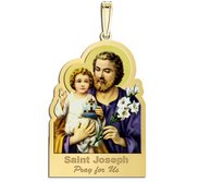 Saint Joseph Outlined Religious Medal  Color EXCLUSIVE 