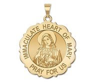 Immaculate Heart of Mary Scalloped Religious Medal  EXCLUSIVE 