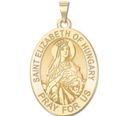 Saint Elizabeth of Hungary Oval Religious Medal   EXCLUSIVE 