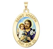 Saint Joseph Religious Oval Color Medal  EXCLUSIVE 