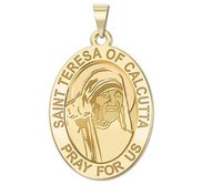 Saint Teresa of Calcutta   Oval Religious Medal  EXCLUSIVE 