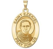 Saint Ezekiel Religious Oval Medal   EXCLUSIVE 