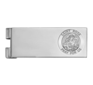 Stainless Steel Engravable Saint Rose of Lima Money Clip