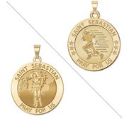 Football   Saint Sebastian Doubledside Sports Religious Medal  EXCLUSIVE 