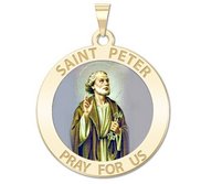 Saint Peter Religious Medal  Color EXCLUSIVE 