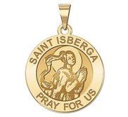 Saint Isberga Round Religious Medal   EXCLUSIVE 