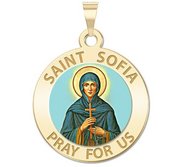 Saint Sofia Round Color Religious Medal  EXCLUSIVE 