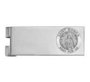 Stainless Steel Engravable Saint Monica Money Clip