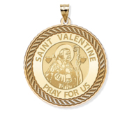 Saint Valentine Round Rope Border Religious Medal