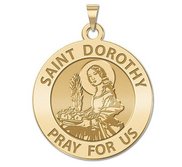 Saint Dorothy Round Religious Medal  EXCLUSIVE 