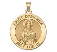 Saint Dymphna Round Religious Medal  EXCLUSIVE 