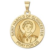 Saint Harold of Gloucester Round Religious Medal   EXCLUSIVE 