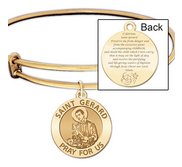 Expandable Bracelet W  Saint Gerard Charm    Expecting Mother Prayer  in Color or Laser Struck