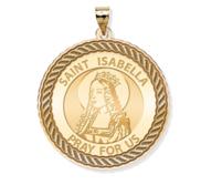 Saint Isabella Round Rope Border Religious Medal