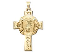 Saint Florian Personalized Fire Badge Cross Religious Medal   EXCLUSIVE 