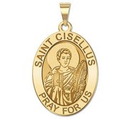 Saint Cisellus Oval Religious Medal   EXCLUSIVE 