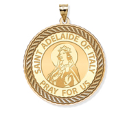 Saint Adelaide of Italy Round Rope Border Religious Medal