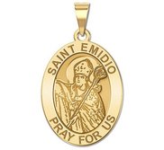 Saint Emidio Oval Religious Medal   EXCLUSIVE 