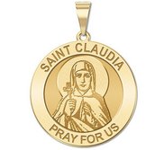 Saint Claudia of Rome Round Religious Medal    EXCLUSIVE 