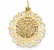 Holy Trinity Round Filigree Religious Medal   EXCLUSIVE 