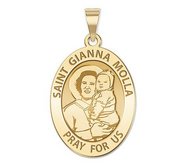 Saint Gianna Beretta Molla Oval Religious Medal   EXCLUSIVE 