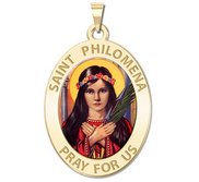 Saint Philomena Oval Religious Color Medal  EXCLUSIVE 