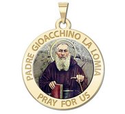 Padre Gioacchino La Lomia Round Religious Medal   Color EXCLUSIVE 