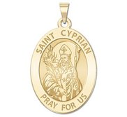 Saint Cyprian OVAL Religious Medal   EXCLUSIVE 