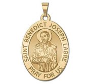 Saint Benedict Joseph Labre Oval Religious Medal  EXCLUSIVE 