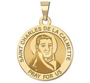 Saint Charles De La Calmette Round Religious Medal    EXCLUSIVE 