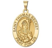 Saint Thomas Becket   Oval Religious Medal  EXCLUSIVE 