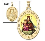 Scapular Religious Medal  OVAL  EXCLUSIVE Color 