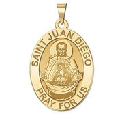 Saint Juan Diego OVAL Religious Medal   EXCLUSIVE 