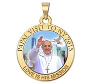 Pope Francis Papal NY Visit 2015    Love Is His Mission  Color Laser Medal