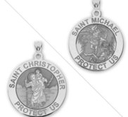 Saint Christopher   Saint Michael Doublesided Medal