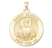 Saint Eligius Round Religious Medal  EXCLUSIVE 