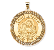 Saint Joseph Round Rope Border Religious Medal