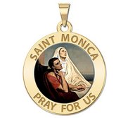 Saint Monica w  her son Saint Augustine Religious Medal Color  EXCLUSIVE 