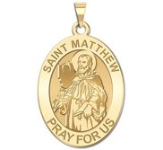 Saint Matthew OVAL Religious Medal   EXCLUSIVE 