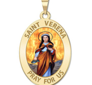 Saint Verena Oval Religious Medal Color