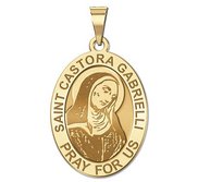 Saint Castora Gabrielli Round Religious Medal   Oval  EXCLUSIVE 